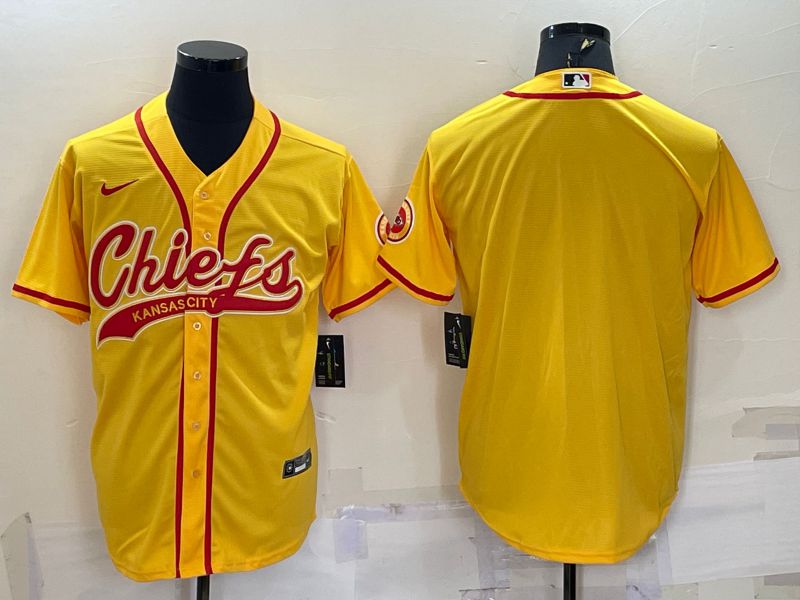 Men Kansas City Chiefs Blank Yellow 2022 Nike Co branded NFL Jerseys->kansas city chiefs->NFL Jersey